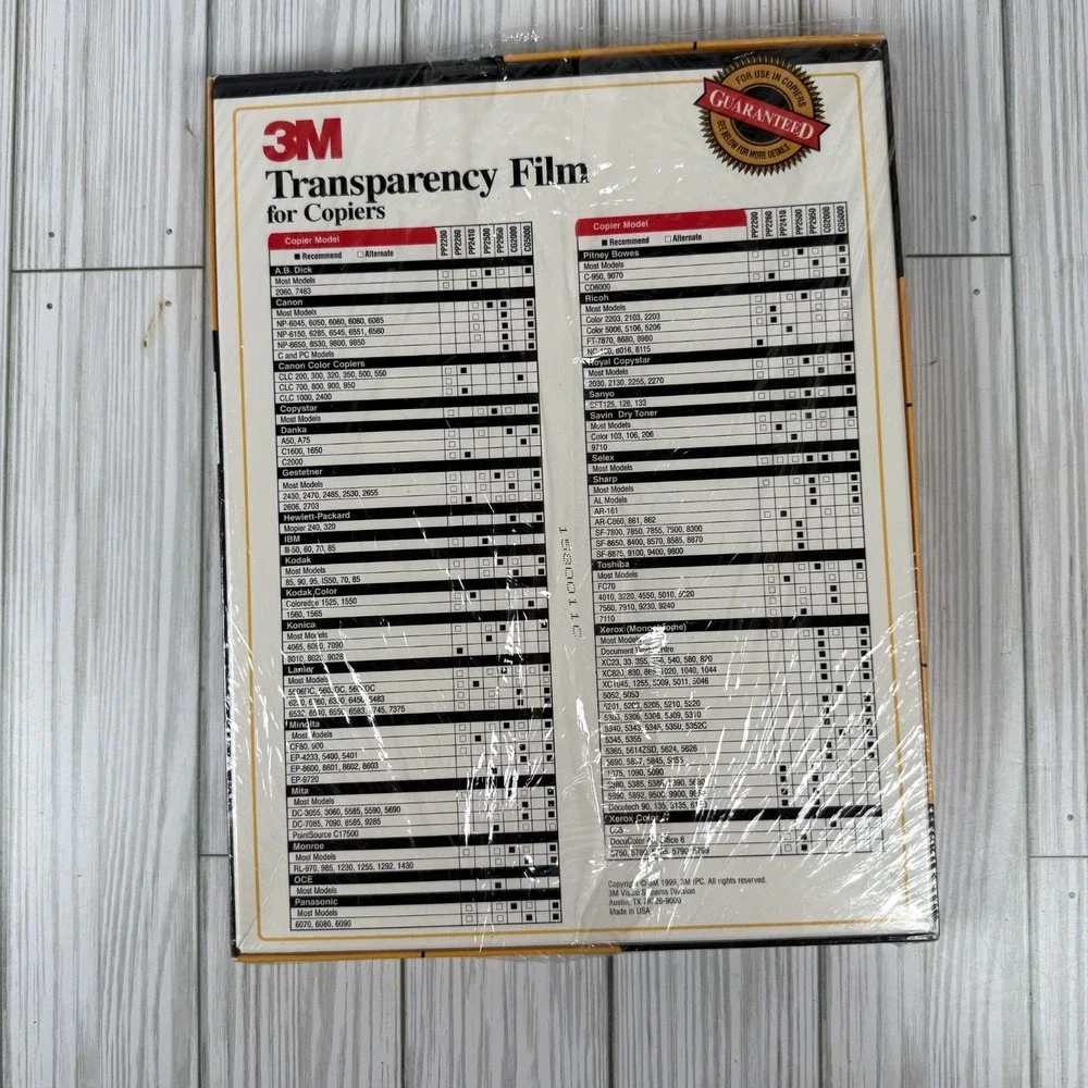 3M Transparency Film for High Temperatures Copiers NEW 100 sheets 8.5x11 Sealed‎